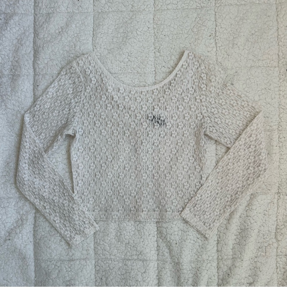 H&M Divided - White Lace Crop Top